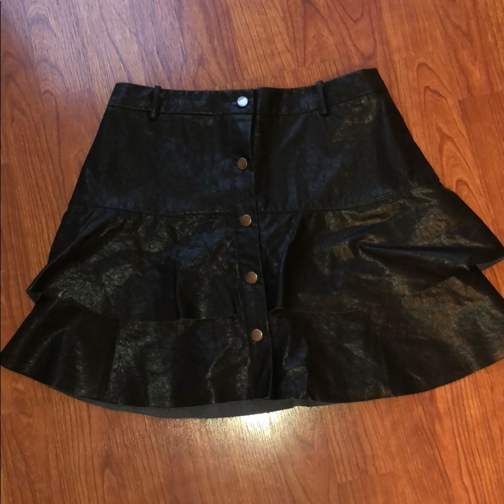 Zara Black “Leather” Mini Skirt